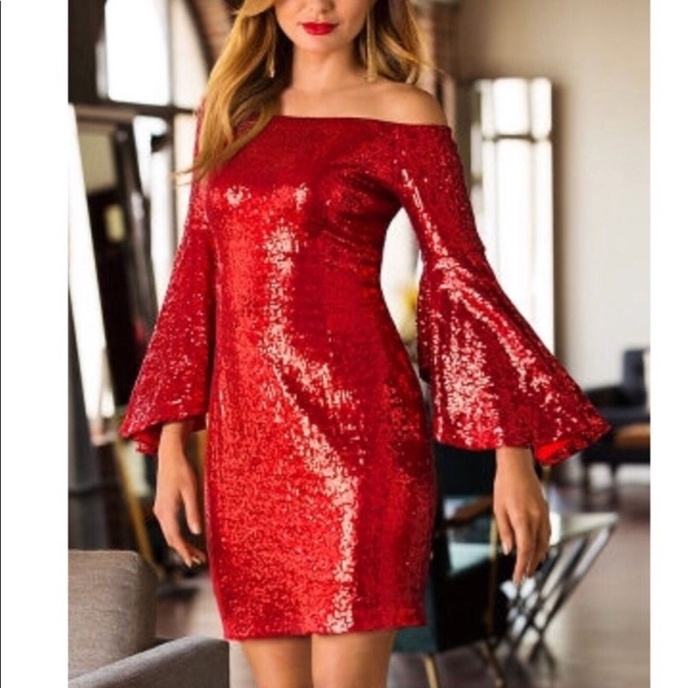 Red Sequin Dress